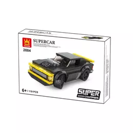 WANGE - Supercar fekete/sárga sportkocsi - lego-kompatibilis építőjáték