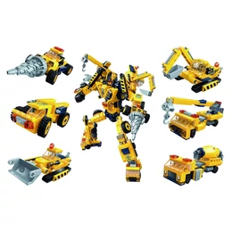 Qman - 6in1 Munkagép robot - lego-kompatibilis építőjáték robot - építőjáték 