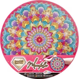 Gyémánt mozaik kirakó - Mandala, pink