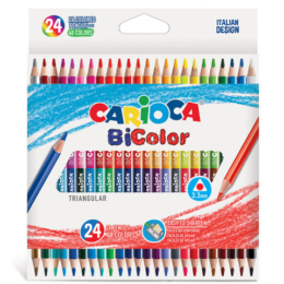 CARIOCA - Kétvégű színes ceruza készlet - 24 db-os, 48 szín