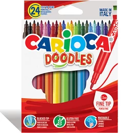 CARIOCA - Doodles - hosszú hegyű filctoll szett - 24 db-os