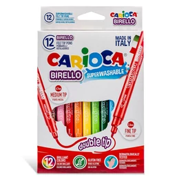 CARIOCA - duplavégű filctollszett - 12 db-os