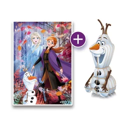 Clementoni - Disney Jégvarázs 2 az 1-ben 104 db-os puzzle és Olaf modell