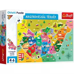 Trefl - Magyarország Térképe - oktató puzzle (44 db)