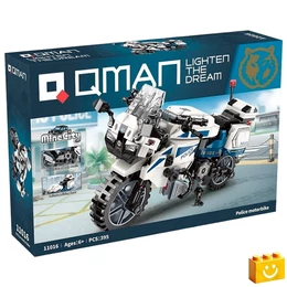 QMAN® 11016 - Rendőrmotor építőjáték - 100% kompatibilis minden más kedvelt márkával