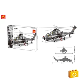 WANGE® 4002 - Katonai helikopter építőjáték - 100% kompatibilis minden más kedvelt márkával
