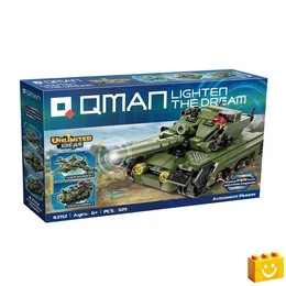 QMAN® 42112 - 3 az 1-ben Tank, harcigép, tankelhárító építőjáték - 100% kompatibilis minden más kedvelt márkával