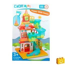 CaDA® C31003W - Vidám csúszdaház építőjáték - 100% kompatibilis minden más kedvelt márkával