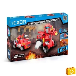 CaDA® C52009W - Ferman 2 az 1-ben robot vagy tűzoltóautó építőjáték - 100% kompatibilis minden más kedvelt márkával