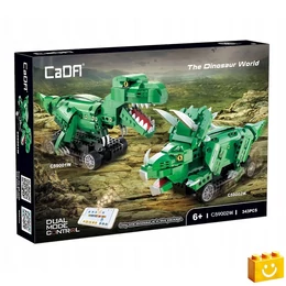 CaDA® C59002W - Dinoszaurusz világ - Távirányítós Triceratopsz - 100% technic-kompatibilis építőjáték