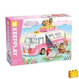 QMAN® 33019 Keepplay - Lakókocsi kaland építőjáték - 100% kompatibilis minden más kedvelt márkával