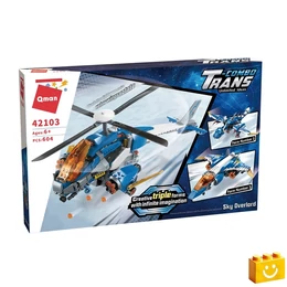 QMAN® 42103 - 3 az 1-ben Helikopter, Repülő sárkány, Vadászgép építőjáték - 100% kompatibilis minden más kedvelt márkával