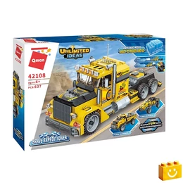 QMAN® 42108 - 3 az 1-ben Csőrös kamion, Pick-up, Cross-autó építőjáték - 100% kompatibilis minden más kedvelt márkával