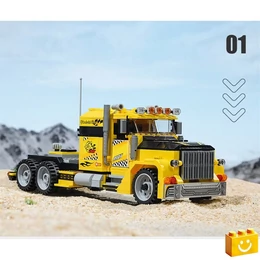 QMAN® 42108 - 3 az 1-ben Csőrös kamion, Pick-up, Cross-autó építőjáték - 100% kompatibilis minden más kedvelt márkával