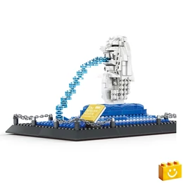 WANGE® 4218 - Merlion szobor – Szingapúr építőjáték - 100% kompatibilis minden más kedvelt márkával