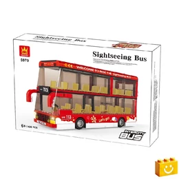 WANGE® 5970 - Városnéző kétszintes busz építőjáték - 100% kompatibilis minden más kedvelt márkával
