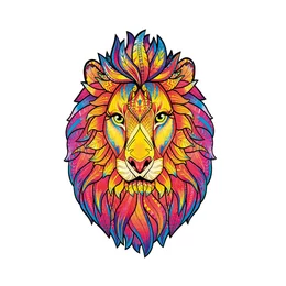 Fa puzzle, színes A5 méretű 95 db-os (oroszlán)
