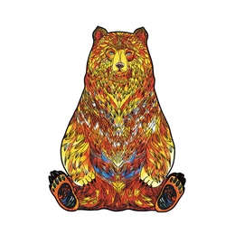 Fa puzzle, színes A3 méretű 200 db-os (medve)