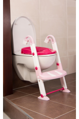 KidsKit WC fellépő lépcső, bili és szűkítő, 3 az 1-ben, fehér-rózsaszín-pink