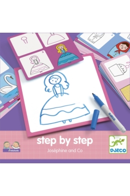 DJECO - Step by Step - Rajzoktató kártyák - Hercegnők