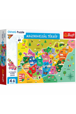 Trefl - Magyarország Térképe - oktató puzzle (44 db)