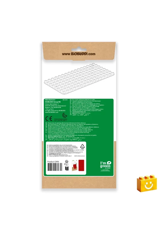BiOBUDDi® BB-0017 | építőjáték alaplap nagy méretű kockákhoz - 100% kompatibilis minden más kedvelt márka nagy méretű kockáival | 8x16 bütyök vörös