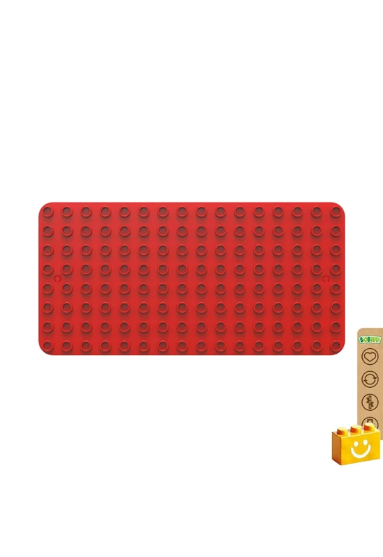 BiOBUDDi® BB-0017 | építőjáték alaplap nagy méretű kockákhoz - 100% kompatibilis minden más kedvelt márka nagy méretű kockáival | 8x16 bütyök vörös