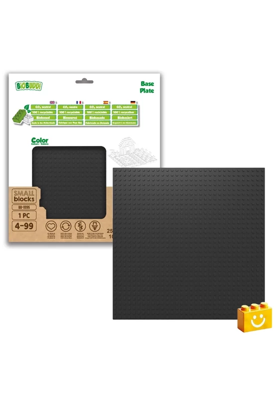 BiOBUDDi® BB-0095 | építőjáték alaplap - 100% kompatibilis minden más kedvelt márkával | 32x32 bütyök fekete