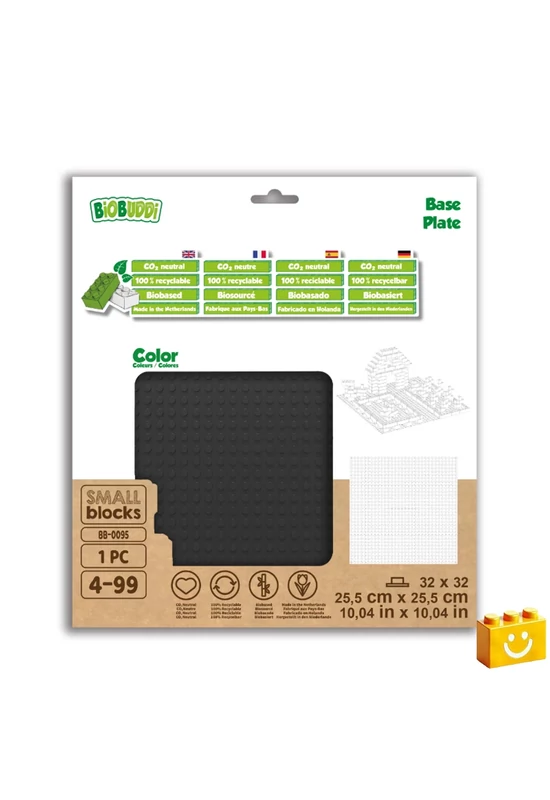 BiOBUDDi® BB-0095 | építőjáték alaplap - 100% kompatibilis minden más kedvelt márkával | 32x32 bütyök fekete
