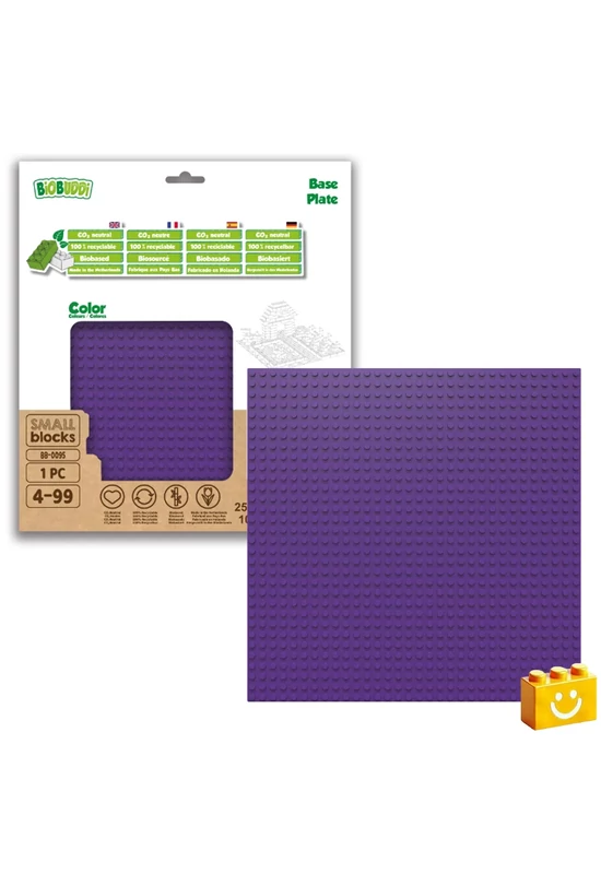 BiOBUDDi® BB-0095 | építőjáték alaplap - 100% kompatibilis minden más kedvelt márkával | 32x32 bütyök lila