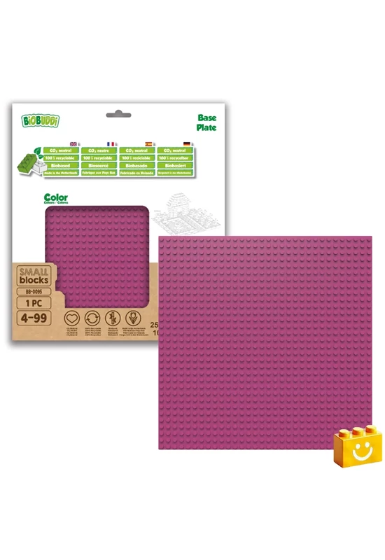 BiOBUDDi® BB-0095 | építőjáték alaplap - 100% kompatibilis minden más kedvelt márkával | 32x32 bütyök fukszia