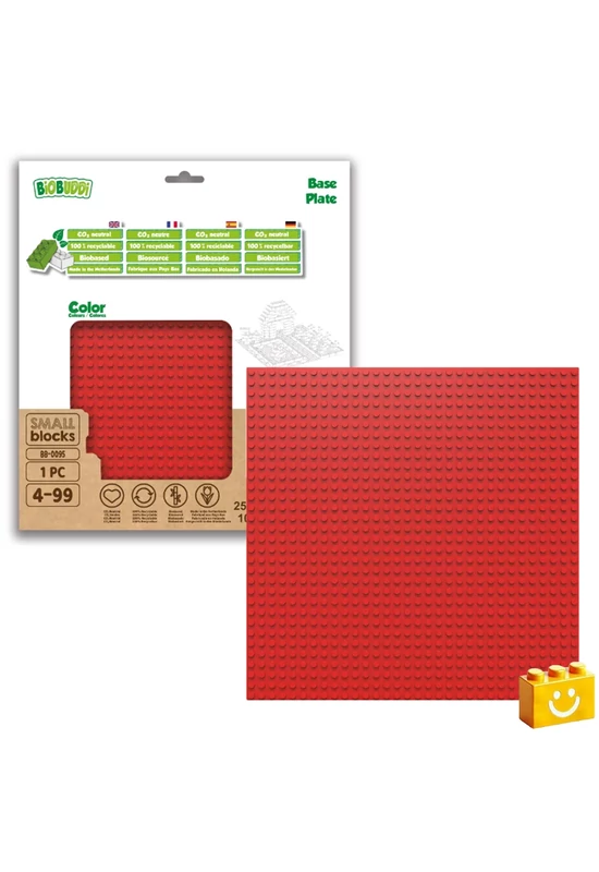 BiOBUDDi® BB-0095 | építőjáték alaplap - 100% kompatibilis minden más kedvelt márkával | 32x32 bütyök vörös