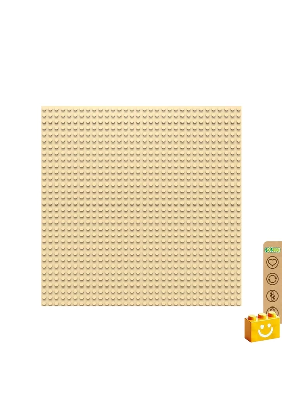 BiOBUDDi® BB-0095 | építőjáték alaplap - 100% kompatibilis minden más kedvelt márkával | 32x32 bütyök bézs