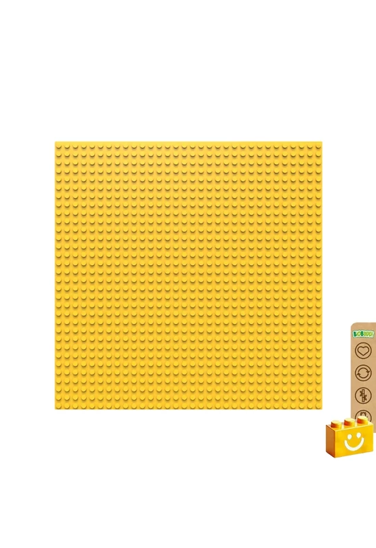 BiOBUDDi® BB-0095 | építőjáték alaplap - 100% kompatibilis minden más kedvelt márkával | 32x32 bütyök sárga