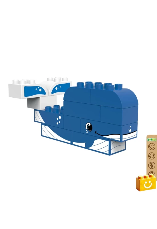 BiOBUDDi® BB-0101 | bio építőjáték | Sarkvidék - 2 az 1-ben bálna vagy fóka - 100% kompatibilis minden más kedvelt márkával