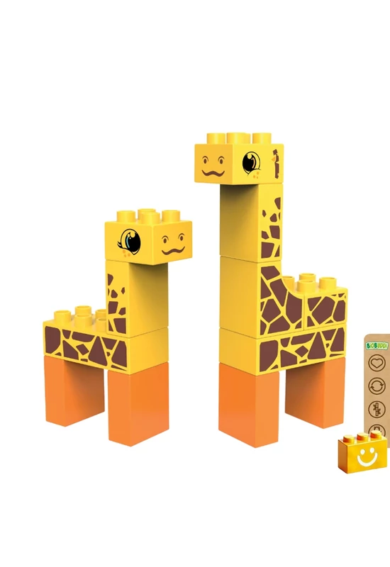 BiOBUDDi® BB-0103 | bio építőjáték | Sztyeppe - 2 az 1-ben zsiráf vagy jávorszarvas - 100% kompatibilis minden más kedvelt márkával