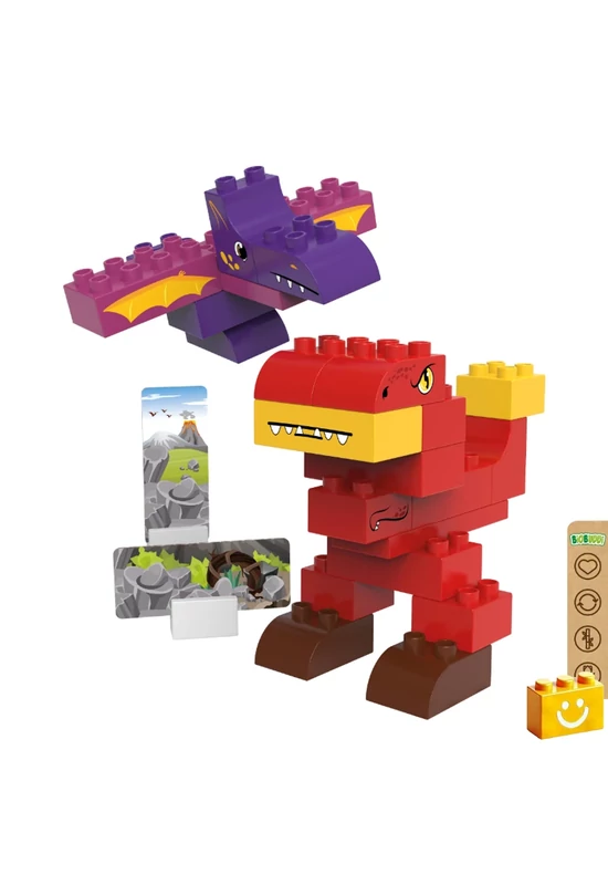 BiOBUDDi® BB-0187 | bio építőjáték | T-rex és Pterodactyl - 100% kompatibilis minden más kedvelt márkával