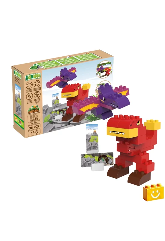 BiOBUDDi® BB-0187 | bio építőjáték | T-rex és Pterodactyl - 100% kompatibilis minden más kedvelt márkával