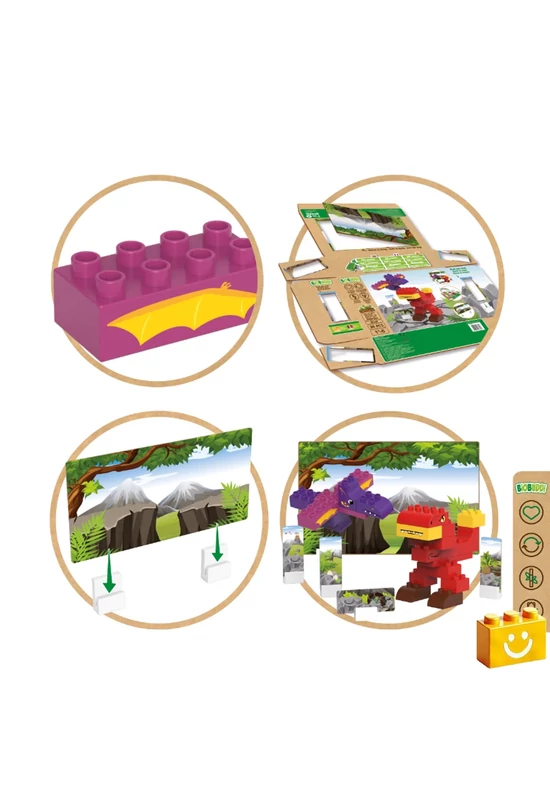 BiOBUDDi® BB-0187 | bio építőjáték | T-rex és Pterodactyl - 100% kompatibilis minden más kedvelt márkával