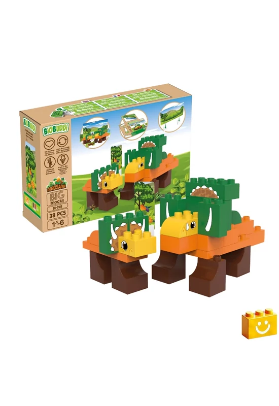 BiOBUDDi® BB-0188 | bio építőjáték | Triceratops - 100% kompatibilis minden más kedvelt márkával