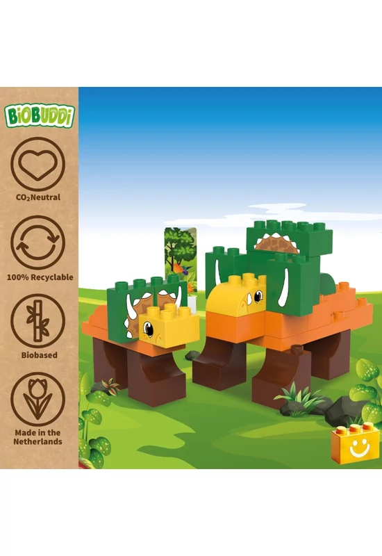 BiOBUDDi® BB-0188 | bio építőjáték | Triceratops - 100% kompatibilis minden más kedvelt márkával