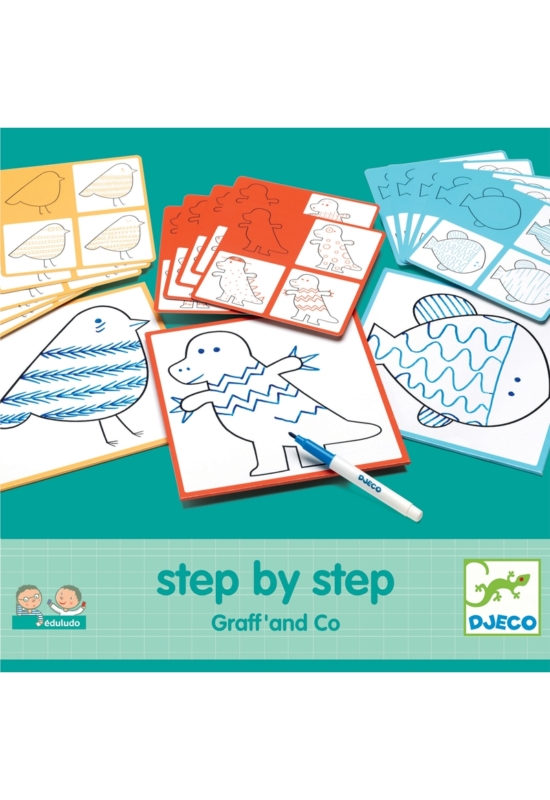 DJECO - Step by Step - Rajzoktató kártyák - Vonalak
