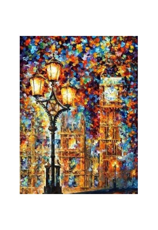 Sötétedés - gyémánt mozaik festés - 40x57 cm - kör alakú