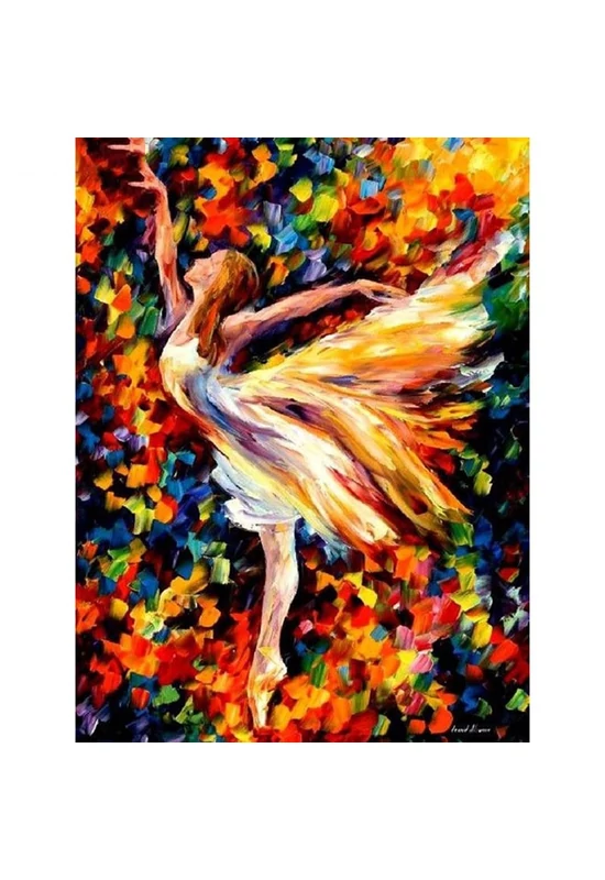 Színes balerina - gyémánt mozaik festés - 30x40 cm