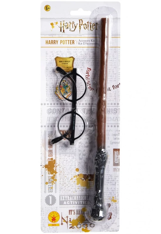 Harry Potter szemüveg és varázspálca, jelmez kiegészítő szett