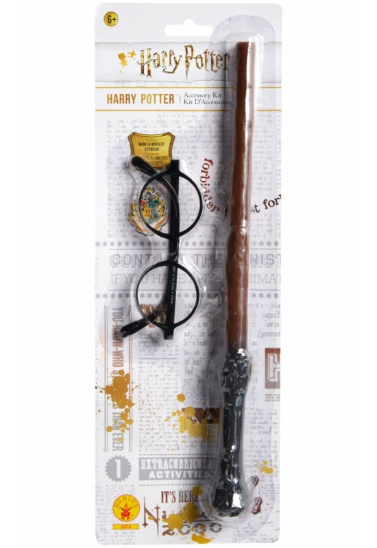 Harry Potter szemüveg és varázspálca, jelmez kiegészítő szett