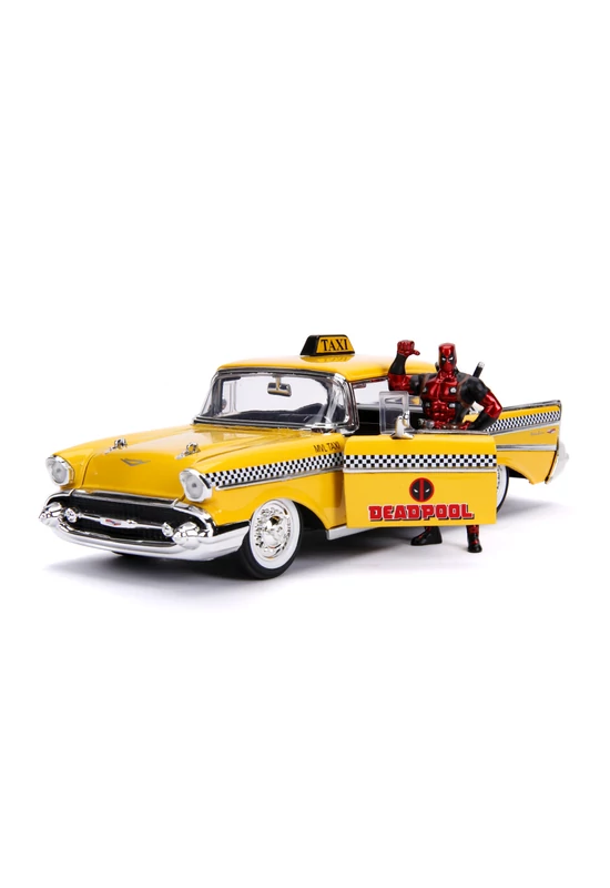 JADA - Marvel - Deadpool figura és sárga Taxi