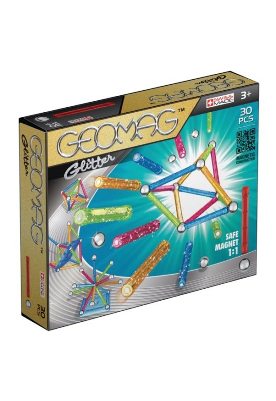 Geomag Color - mágneses építőjáték - glitteres - 30 db