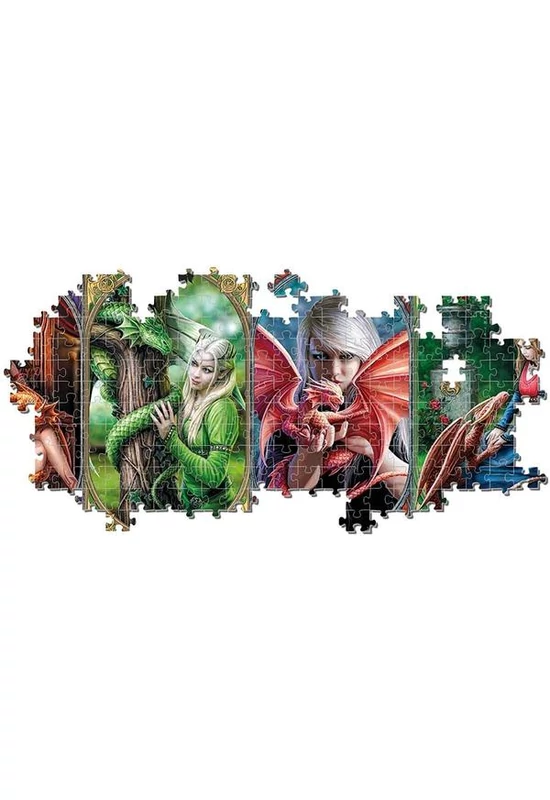 Clementoni - Anne Stokes Collection - Dragon Friendship - Sárkánybarátság - 1000 db-os panoráma puzzle