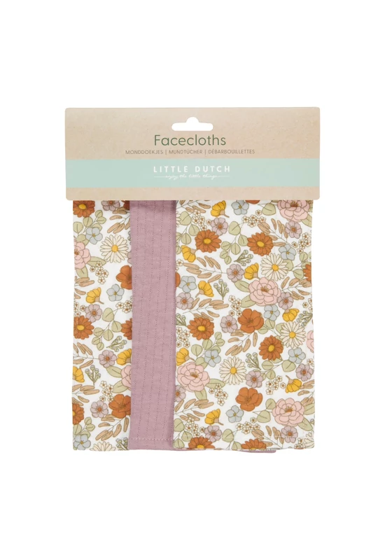LITTLE DUTCH -  Textilpelenka - 2 db - 70x70 cm - Kis pink virágok